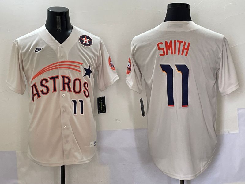 Men Houston Astros #11 Smith Cream Five generations Joint Name 2025 Nike MLB Jersey style 6